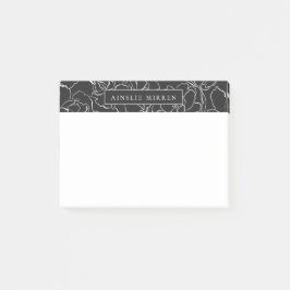 Black Slate Simply Floral-gepersonaliseerd Post-it® Notes