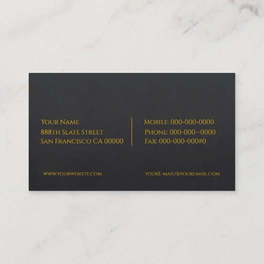 Black Slate Visitekaartje (Achterkant)