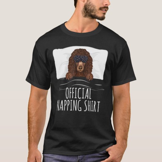 Black Sleep Mask Irish Water Spaniel Official Napp T-shirt (Voorkant)
