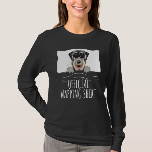 Black Sleep Mask Irish Wolfhound Official Napping T-shirt (Voorkant)