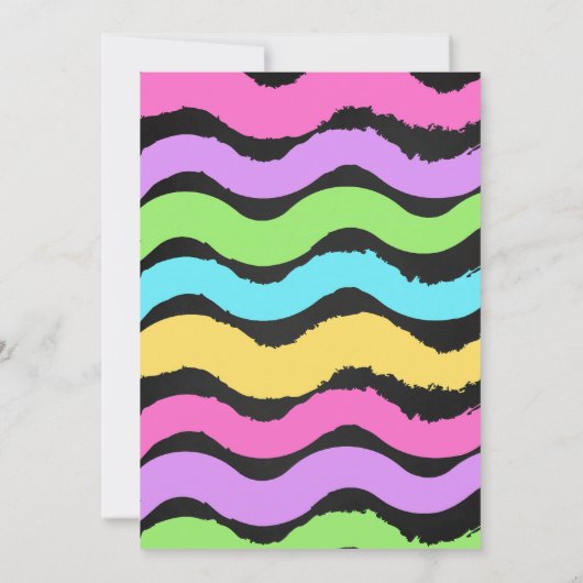 Black Sleepover Party Verjaardag uitnodiging (Achterkant)