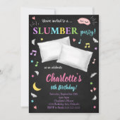 Black Sleepover Slumber Party uitnodiging (Voorkant)