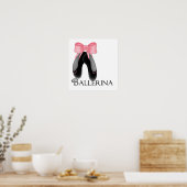 Black Slippers - Ballerina Print (Keuken)
