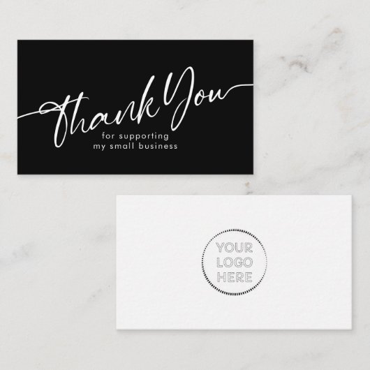 Black Small Business Hartelijk dank voor uw onders Notitiekaartje (Voorkant / Achterkant)