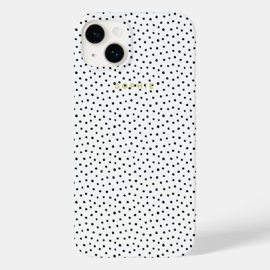 Black Small Polka Dot iPhone Case (Achterkant)