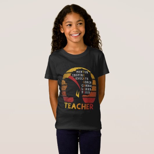 Black Smart Teacher Afro Love Melanin African Amer T-shirt (Voorkant volledig)