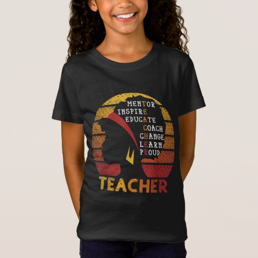 Black Smart Teacher Afro Love Melanin African Amer T-shirt (Voorkant)