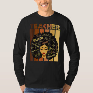 Black Smart Teacher Afro Love Melanin African Amer T-shirt