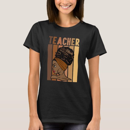 Black Smart Teacher Afro Love Melanin African Amer T-shirt (Voorkant)