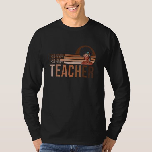 Black Smart Teacher Afro Love Melanin African Amer T-shirt (Voorkant)