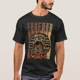 Black Smart Teacher Afro Love Melanin African Amer T-shirt