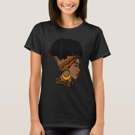 Black Smart Teacher Afro Love Melanin African Amer T-shirt (Voorkant)