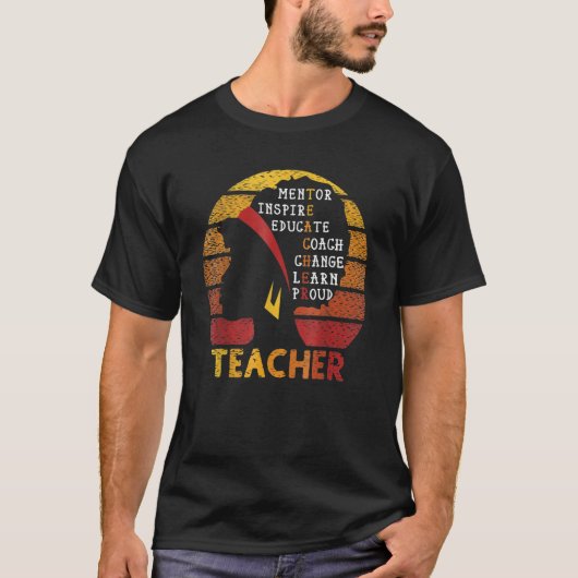 Black Smart Teacher Afro Love Melanin African Amer T-shirt (Voorkant)