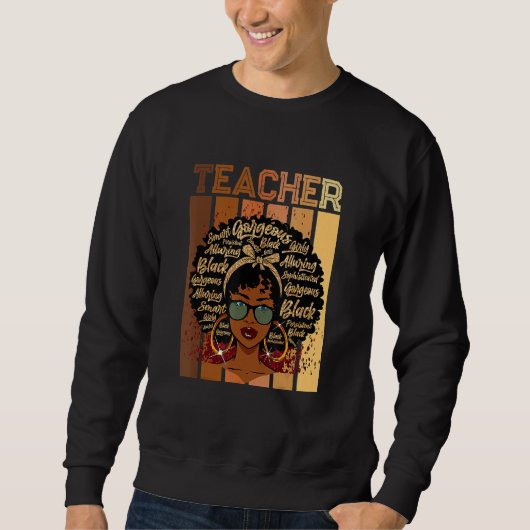 Black Smart Teacher Afro Love Melanin African Amer Trui (Voorkant)