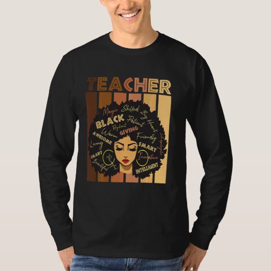Black Smart Teacher Black History Proud African Am T-shirt (Voorkant)