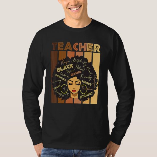 Black Smart Teacher Black History Proud African Am T-shirt (Voorkant)