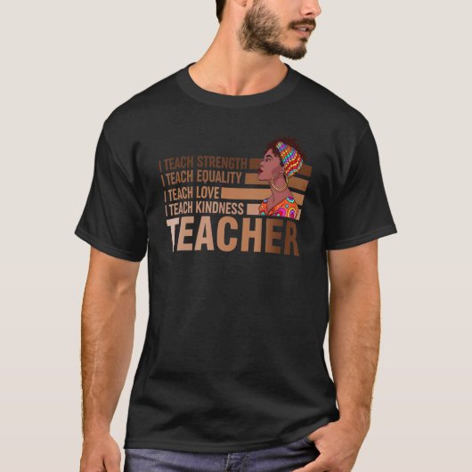 Black Smart Teacher Love Equality Melanin Pride Af T-shirt (Voorkant)