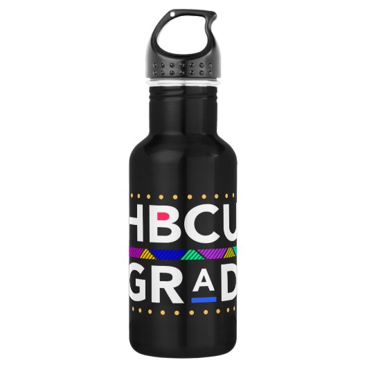 Black Smart voor HBCU-Afstudeerder of Melanated en Waterfles (Voorkant)