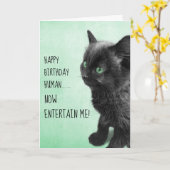 Black Smoke Kitten Kaart (Gele Bloem)