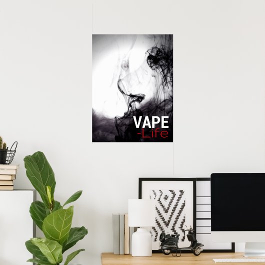 Black Smoke Vape Life Premium-Posters Poster (Thuiskantoor)