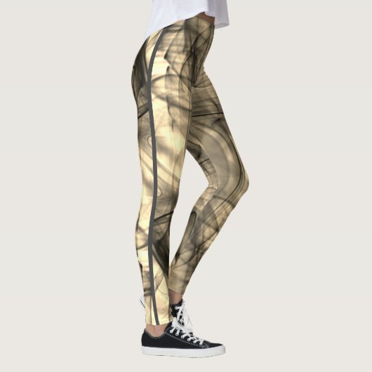 Black Smoked Shadows Spooky Cool Modern Halloween Leggings (Rechts)