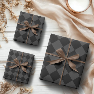 Black & Smoky Black Diamonds – Elegant & Tijdloos Inpakpapier Vel