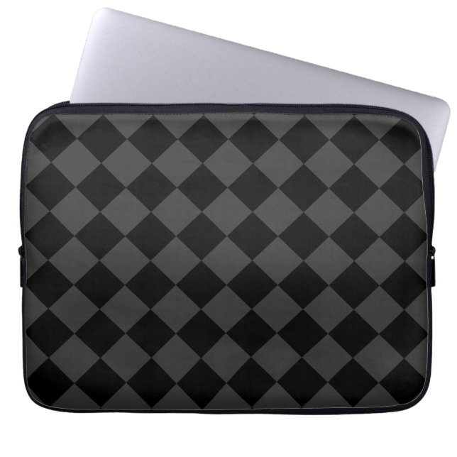 Black & Smoky Black Diamonds – Elegant & Tijdloos Laptop Sleeve (Voorkant)