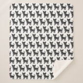 Black Smooth Coat Chihuahua Cartoon Dog Pattern Sherpa Deken (Voorkant)