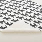 Black Smooth Coat Chihuahua Cartoon Dog Pattern Sherpa Deken (3/4)