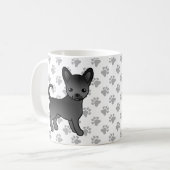 Black Smooth Coat Chihuahua Cartoon Dog & Paws Koffiemok (Voorkant links)