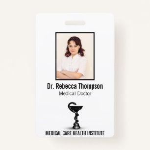Black Snake Bowl Hygieia Medical White Foto ID Badge