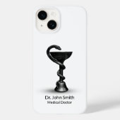 Black Snake Bowl Hygieia White Caduceus Medical Case-Mate iPhone Case (Achterkant)
