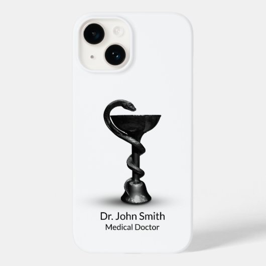 Black Snake Bowl Hygieia White Caduceus Medical Case-Mate iPhone Case (Achterkant)