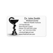 Black Snake Bowl Hygieia White Caduceus Medical Etiket (Voorkant)