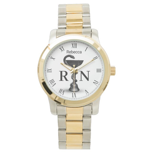 Black Snake Bowl Medical Hygieia White Nurse RN Horloge (Voorkant)