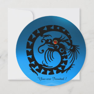 BLACK SNAKE DRAGON BLUE SAPPHIRE GEM STONE KAART