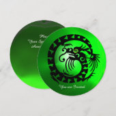 BLACK SNAKE DRAGON EMERALD GREEN GEM STONE KAART (Voorkant / Achterkant)