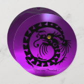 BLACK SNAKE DRAGON PAARS AMETHYST GEM STONE KAART (Voorkant / Achterkant)