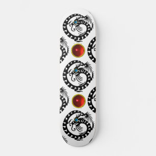 BLACK SNAKE DRAGON, Red Ruby Gemstenen Skateboard