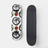 BLACK SNAKE DRAGON, Red Ruby Gemstenen Skateboard (Voorkant)