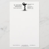 Black Snake Medical Bowl Hygieia White Caduceus Briefpapier (Voorkant)