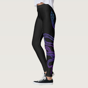 Black Snake Modern Sketch Sport Kniebroekjes Leggings