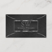 Black Snake Silver Decor met Monogram en Foto Visitekaartje (Voorkant)