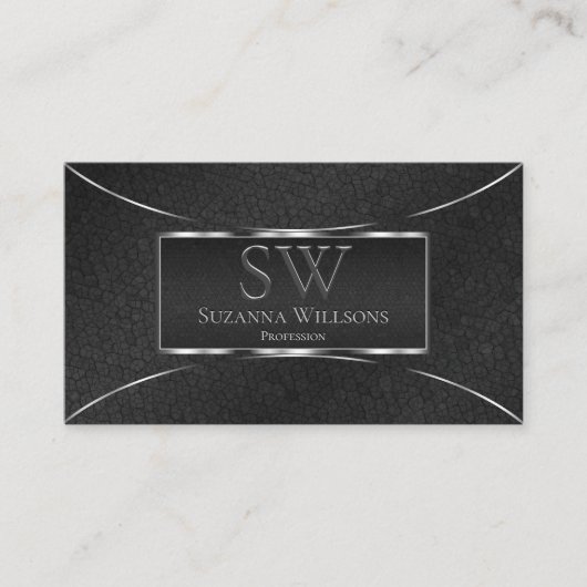 Black Snake Silver Decor met monogram en Logo Visitekaartje (Voorkant)