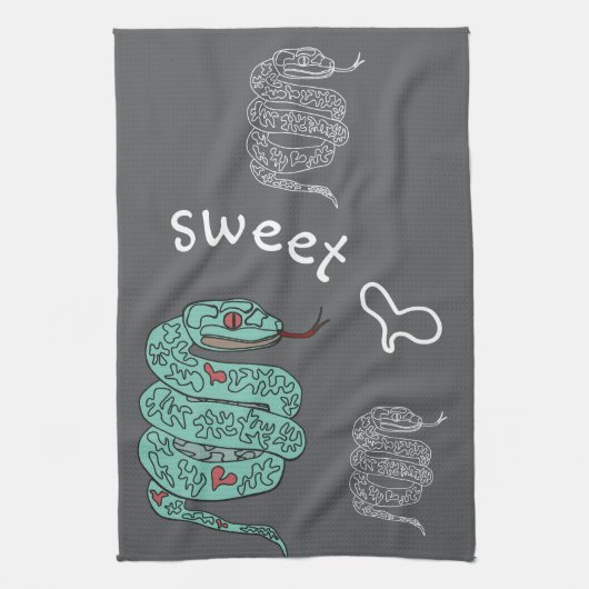 Black Snake Sweet Heart Theedoek (Verticaal)