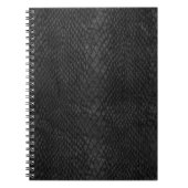 Black Snakeskin Animal Print Pattern Notitieboek (Voorkant)