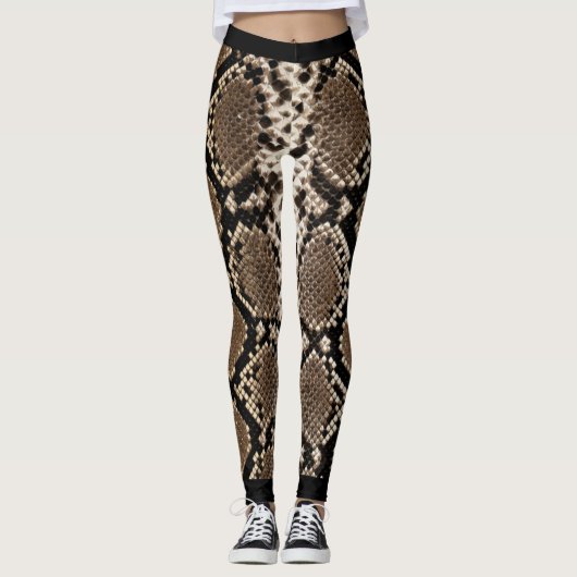 Black Snakeskin Heart Leggings (Voorkant)
