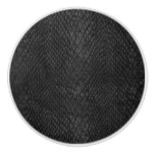 Black Snakeskin Print Ceramic Knop (Voorkant)