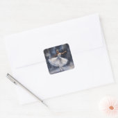 Black Snow Queen's sierlijke balletpose Vierkante Sticker (Envelop)