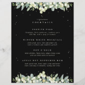 Black Snowberry + Eucalyptus bruiloft Drinken Bar (Voorkant)